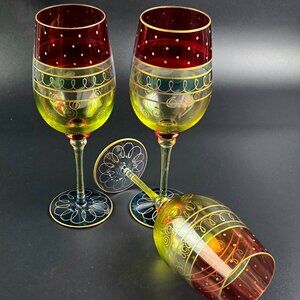 Vintage Water/Wine Goblet – P1C7 by Pier 1 – Set of 3 – 9 1/4" Tall